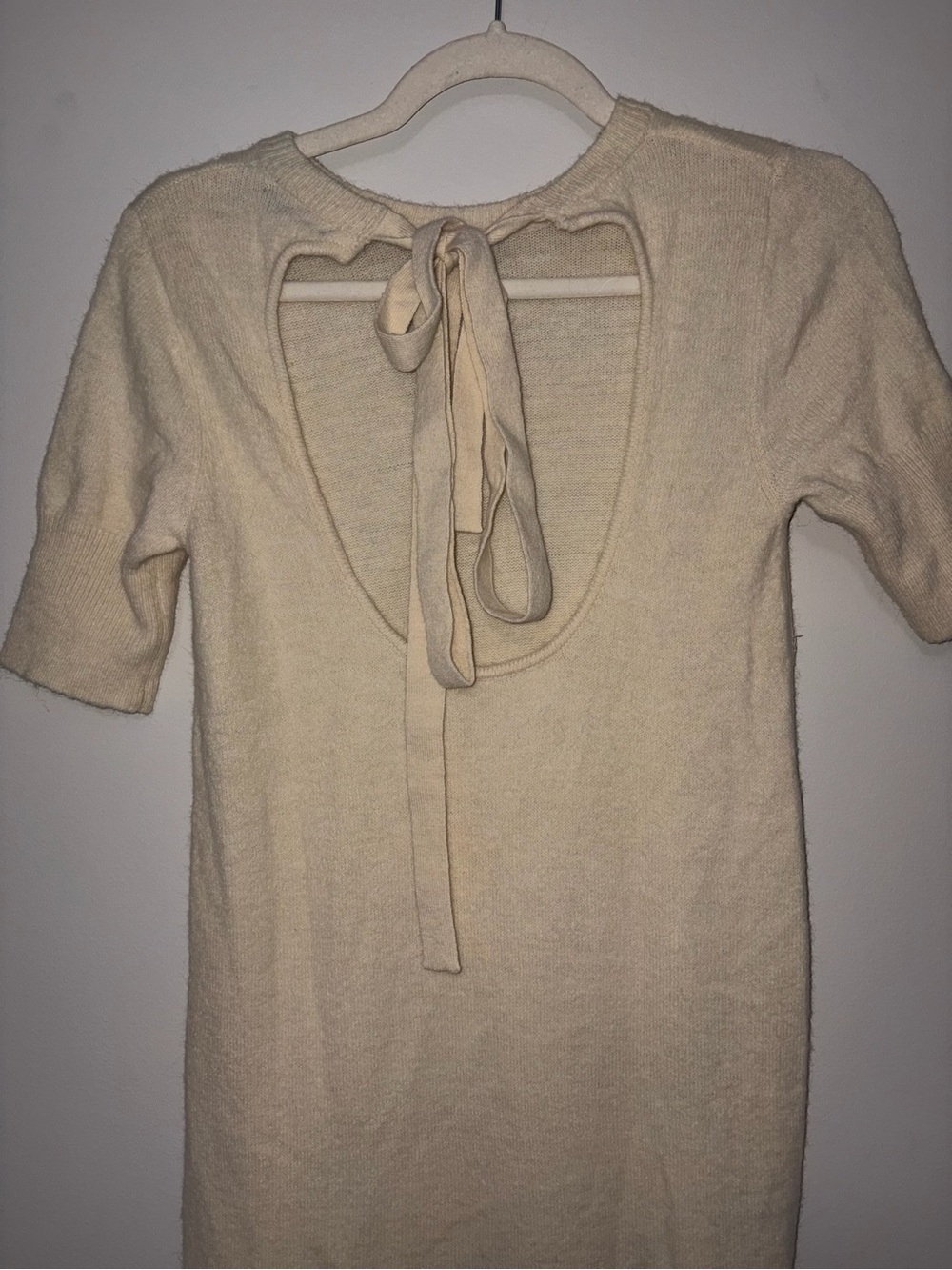 Cream Short-Sleeve Knit Maxi Dress - Picture 5 of 7